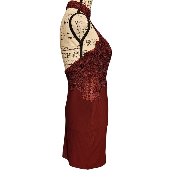 PromGirl Red Sleeveless Halter Mini Dress - Picture 7 of 12